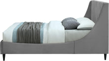 Load image into Gallery viewer, Eva Grey Velvet Queen Bed
