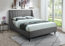 Load image into Gallery viewer, Eva Grey Velvet King Bed