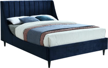 Load image into Gallery viewer, Eva Navy Velvet King Bed