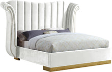 Load image into Gallery viewer, Flora White Velvet King Bed (3 Boxes)