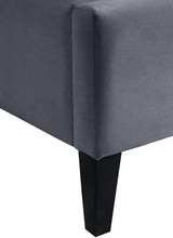Load image into Gallery viewer, Fritz Grey Velvet King Bed