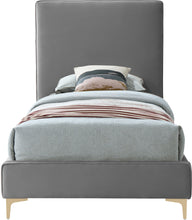 Load image into Gallery viewer, Geri Grey Velvet Twin Bed