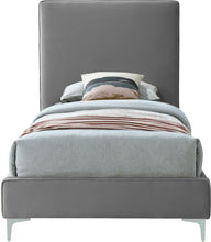 Load image into Gallery viewer, Geri Grey Velvet Twin Bed