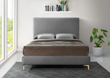 Load image into Gallery viewer, Geri Grey Velvet Queen Bed