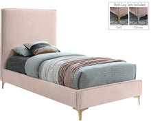 Load image into Gallery viewer, Geri Pink Velvet Twin Bed