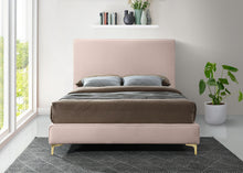 Load image into Gallery viewer, Geri Pink Velvet King Bed