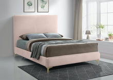 Load image into Gallery viewer, Geri Pink Velvet King Bed