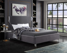 Load image into Gallery viewer, Ghost Grey Velvet King Bed