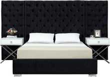 Load image into Gallery viewer, Grande Black Velvet King Bed (3 Boxes) image