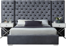 Load image into Gallery viewer, Grande Grey Velvet Queen Bed (3 Boxes)