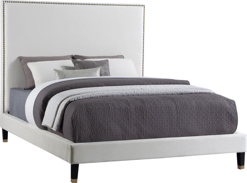 Harlie Cream Velvet Full Bed