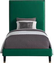 Load image into Gallery viewer, Harlie Green Velvet Twin Bed