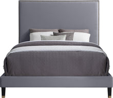 Load image into Gallery viewer, Harlie Grey Velvet Full Bed