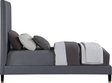 Load image into Gallery viewer, Harlie Grey Velvet Twin Bed