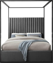 Load image into Gallery viewer, Jax Grey Velvet Queen Bed