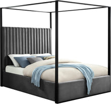 Load image into Gallery viewer, Jax Grey Velvet King Bed