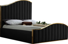 Load image into Gallery viewer, Jolie Black Velvet Queen Bed (3 Boxes)