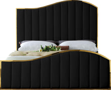 Load image into Gallery viewer, Jolie Black Velvet Queen Bed (3 Boxes)