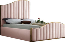Load image into Gallery viewer, Jolie Pink Velvet Queen Bed (3 Boxes)
