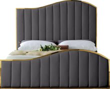 Load image into Gallery viewer, Jolie Grey Velvet King Bed (3 Boxes)
