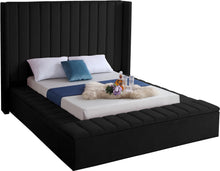 Load image into Gallery viewer, Kiki Black Velvet Full Bed (3 Boxes)