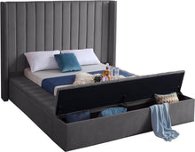 Load image into Gallery viewer, Kiki Grey Velvet King Bed (3 Boxes)
