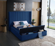 Load image into Gallery viewer, Kiki Navy Velvet King Bed (3 Boxes)