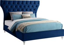 Load image into Gallery viewer, Kira Navy Velvet King Bed