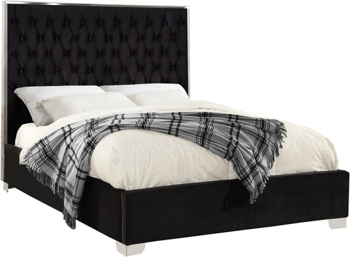 Lexi Black Velvet King Bed
