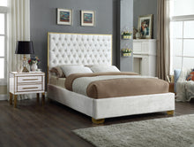 Load image into Gallery viewer, Lana White Velvet Queen Bed