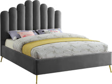 Load image into Gallery viewer, Lily Grey Velvet Queen Bed