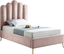 Load image into Gallery viewer, Lily Pink Velvet Twin Bed