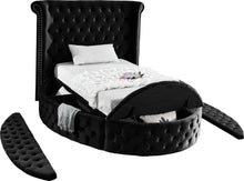 Load image into Gallery viewer, Luxus Black Velvet Twin Bed (3 Boxes)