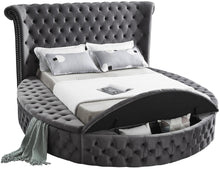 Load image into Gallery viewer, Luxus Grey Velvet Queen Bed (3 Boxes)