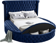 Load image into Gallery viewer, Luxus Navy Velvet Queen Bed (3 Boxes)