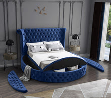Load image into Gallery viewer, Luxus Navy Velvet King Bed (3 Boxes)