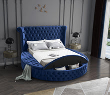 Load image into Gallery viewer, Luxus Navy Velvet Queen Bed (3 Boxes)