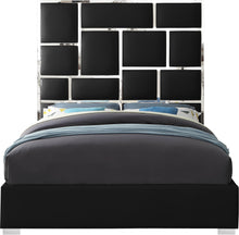 Load image into Gallery viewer, Milan Black Faux Leather King Bed
