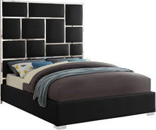 Load image into Gallery viewer, Milan Black Faux Leather Queen Bed