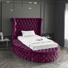 Load image into Gallery viewer, Luxus Purple Velvet Twin Bed