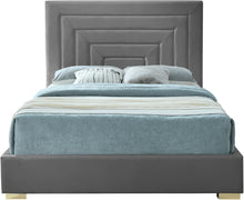 Load image into Gallery viewer, Nora Grey Velvet King Bed