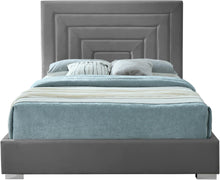 Load image into Gallery viewer, Nora Grey Velvet King Bed