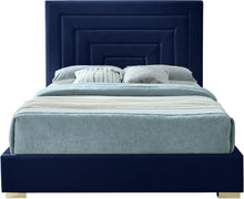 Load image into Gallery viewer, Nora Navy Velvet Full Bed
