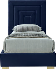 Load image into Gallery viewer, Nora Navy Velvet Twin Bed