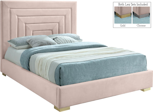 Nora Pink Velvet King Bed