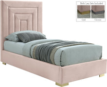 Load image into Gallery viewer, Nora Pink Velvet Twin Bed