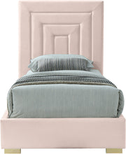 Load image into Gallery viewer, Nora Pink Velvet Twin Bed