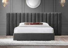 Load image into Gallery viewer, Pablo Grey Velvet Queen Bed