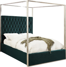Load image into Gallery viewer, Porter Green Velvet Queen Bed