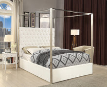 Load image into Gallery viewer, Porter White Velvet King Bed
